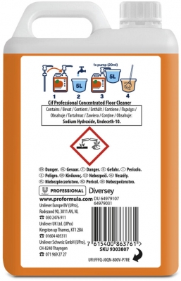 Detergent Cif Profesional, concentrat pentru pardoseli 2L, Diversey